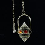 Köves ásványi ékszer Kétcsúcsú hegyi kristály csakra inga