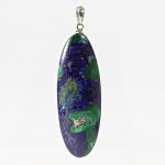Köves ásványi ékszer Azurit ovális hosszú lapos medál