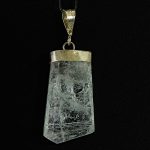 Köves ásványi ékszer Akvamarin lapos romboid kristály medál