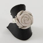 Köves ásványi ékszer Queen Conch óceáni csiga, rózsás faragott gyűrű