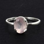 Köves ásványi ékszer Rózsakvarccal ezüst gyűrű
