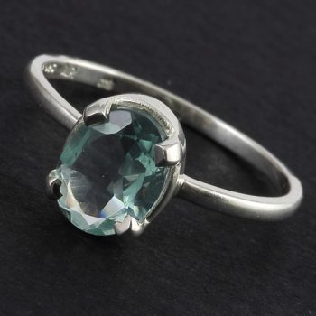 Köves ásványi ékszer Kék topáz ezüst gyűrű