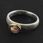 Köves ásványi ékszer Ametiszttel ezüst gyűrű