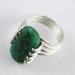 Köves ásványi ékszer Smaragddal ezüst gyűrű