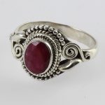 Köves ásványi ékszer Rubinnal ezüst gyűrű
