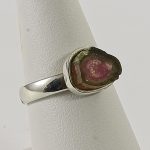 Köves ásványi ékszer Dinnyeturmalin fekvő gyűrű, kézi ötvös