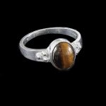 Köves ásványi ékszer Tigrisszemes ezüst gyűrű