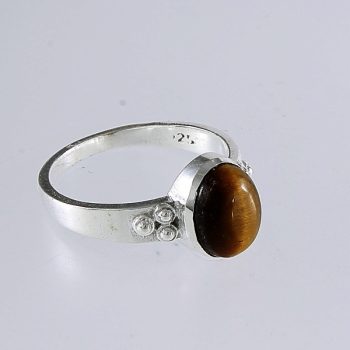 Köves ásványi ékszer Tigrisszemes ezüst gyűrű
