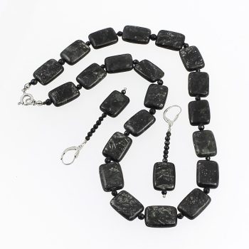 Köves ásvány ékszer asztrofilit és onix nyaklánc karkötő